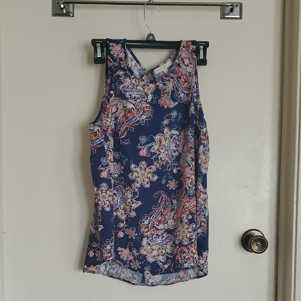 Floral Sleeveless Top - Blue
